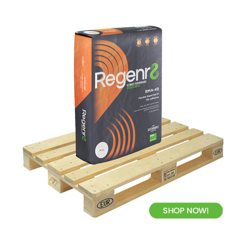 Regenr8 Rapid Set Adhesive White 48 Bag Pallet - Pro Tiler Tools