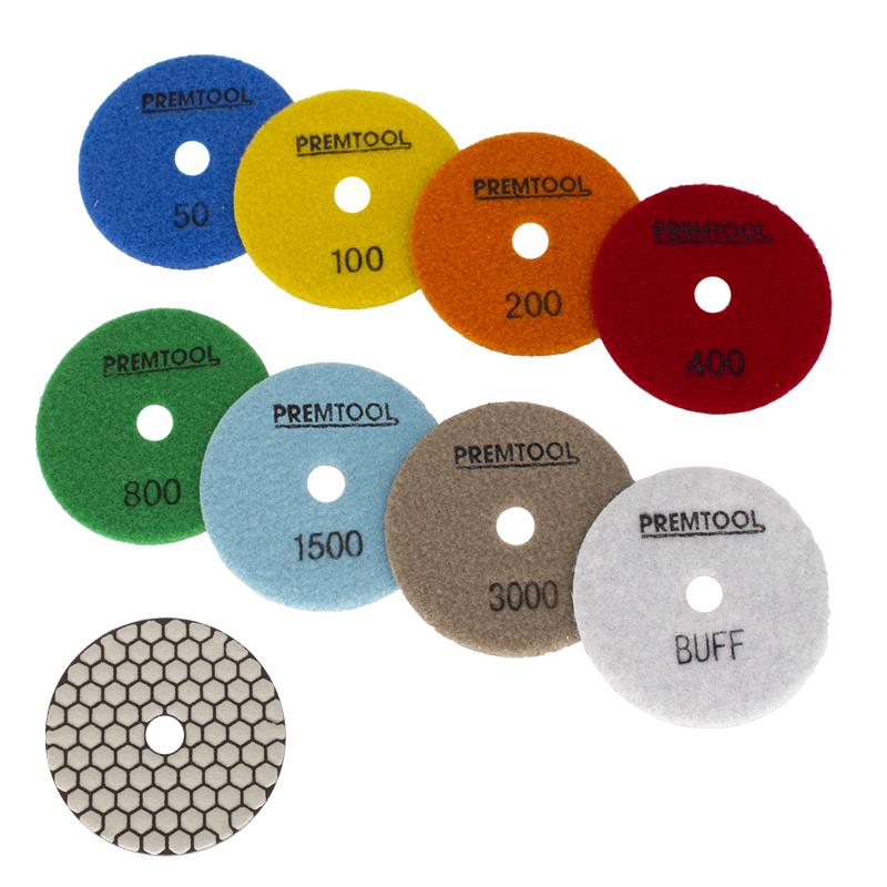 5 Inch Pro WET/DRY Diamond Polishing Pad 10 pads in 100 Grit  Performance 
